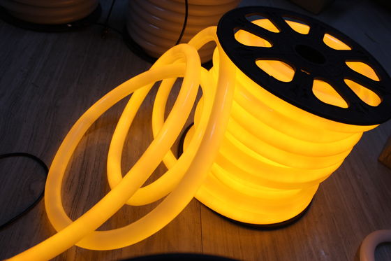 σύγχρονο 360 μοίρες στρογγυλό κίτρινο 220v νεόνιο flex φως 25mm ip67 για εξωτερικούς χώρους