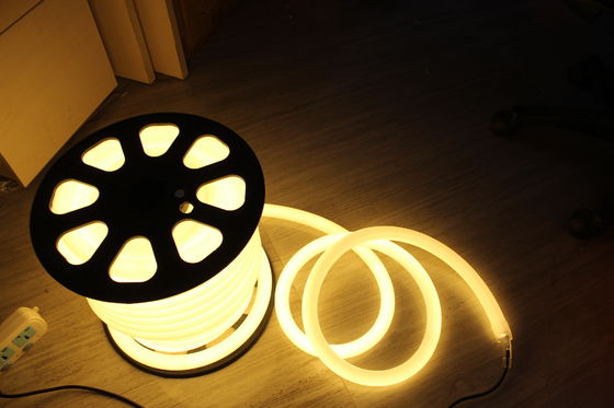 ενεργειακή απόδοση 24v 25mm 360 μοίρες στρογγυλή ζεστή λευκή ip67 LED νεόνιο flex φώτα κορδέλα