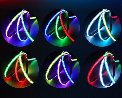 Χρωματιστή μαγεία COB RGB LED λωρίδα pixel 12V έξυπνη υψηλής πυκνότητας 720 LED / m ψηφιακά COB λωρίδες φώτα