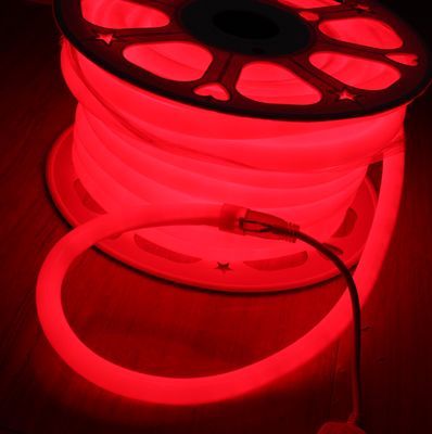 360 μοίρες 120LED/M 16mm στρογγυλο LED φώτα νεόνιο flex 24V IP67 κόκκινο χρώμα