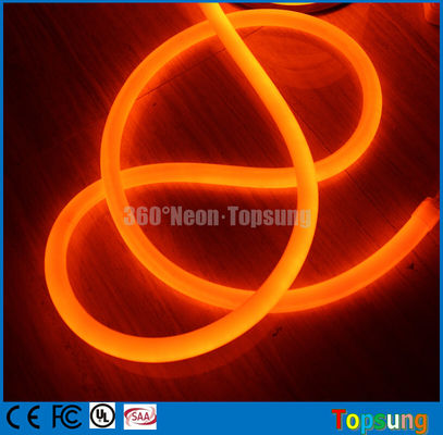 πορτοκαλί λεπτό στρογγυλό φως νεόνιο σωλήνα PVC 16mm 360 μοίρες LED νεόνιο flex DC24V