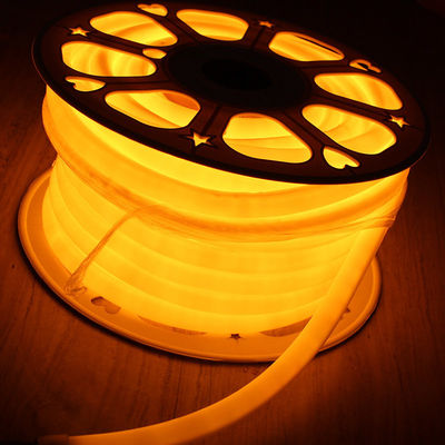 100' τροχός 24 Volt κίτρινο στρογγυλό φως νεόνιο LED flex για πισίνα