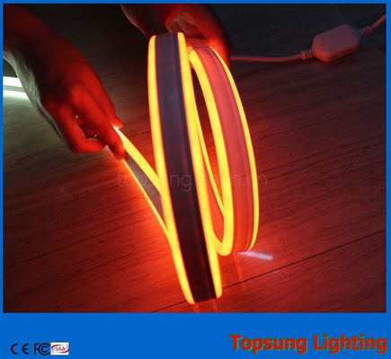 Topsung φωτισμός 12v πορτοκαλί 100m μίνι διπλής όψης LED νεόνιο σκοινί λωρίδα αδιάβροχο 8,5 * 18mm φως