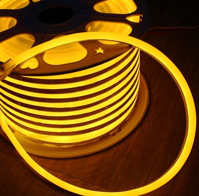 50m τροχός αντι-UV πλήρης αδιάβροχη IP68 LED flex Neon ταινία 24vsmd ευέλικτο μαλακό σωλήνα κίτρινο εκπομπή mini 7 * 15mm