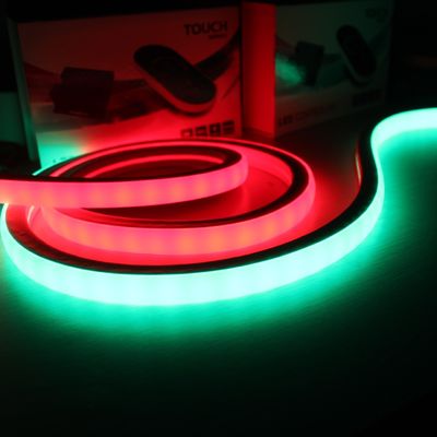 Διακοσμητικό Αδιάβροχο 24V Ευέλικτο RGB LED Strip Neon Tube Flex Rope Φωτεινό τετράγωνο 17x17mm